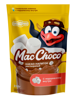 Какао-напиток растворимый MACCHOCO "Смешарики" с маршмеллоу 235 г